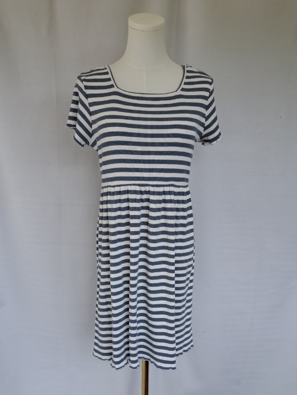 Market & Spruce Blue Striped Dress 90s Babydoll Grunge Coquette Jr XL Fits S / M